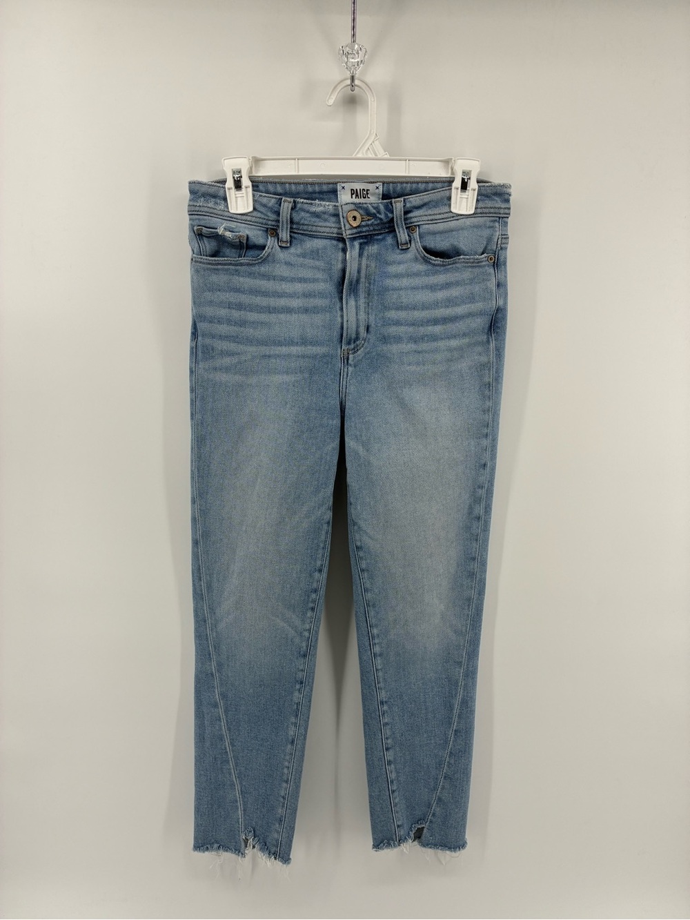 PAIGE Hoxton Slim Crop Light Wash Cropped Straight Jeans